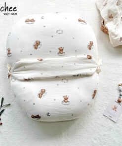 Gối chống trào ngược Mochee dài 70×80 cm vải xô muslin